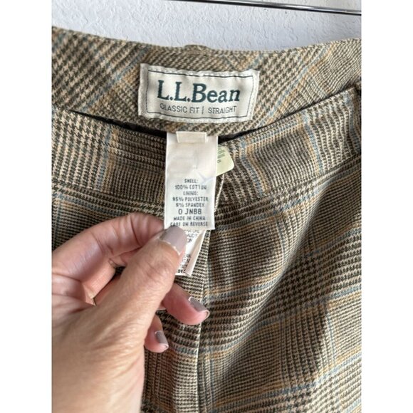 Vintage L.L. Bean Women’s Plaid Wool Trousers Pants Classic Fit Straight 18 Pet - Picture 8 of 10